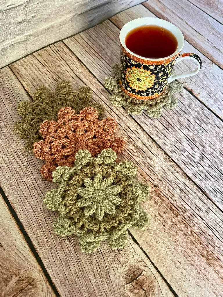 Warm Earth Tone Crochet Coasters